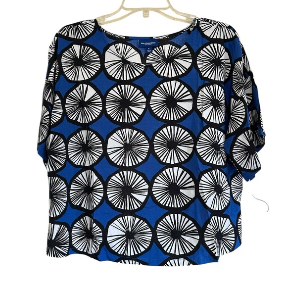 Marimekko For Target Tops - Marimekko for Target Blue Black Geometric Print Appelsini Top Women's Sz NWOT